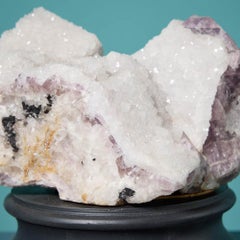 Natural Purple Fluorite Specimen with Quartz Crystals