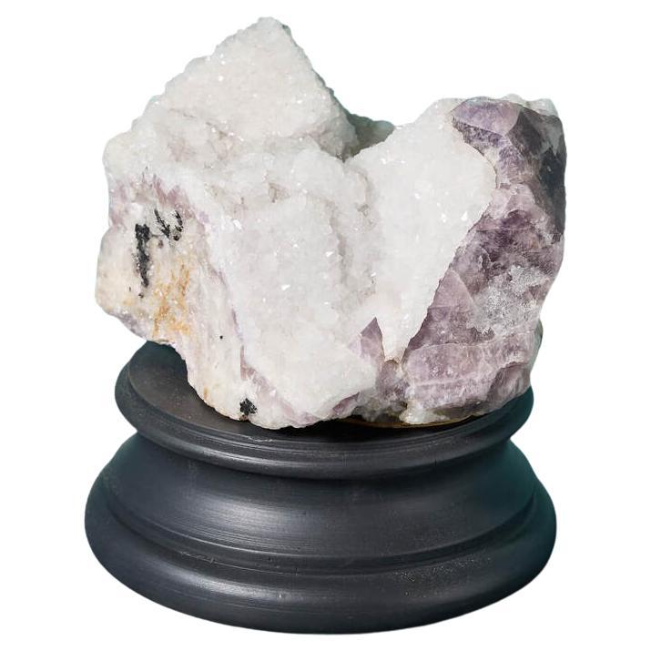 Natural Purple Fluorite Specimen with Quartz Crystals