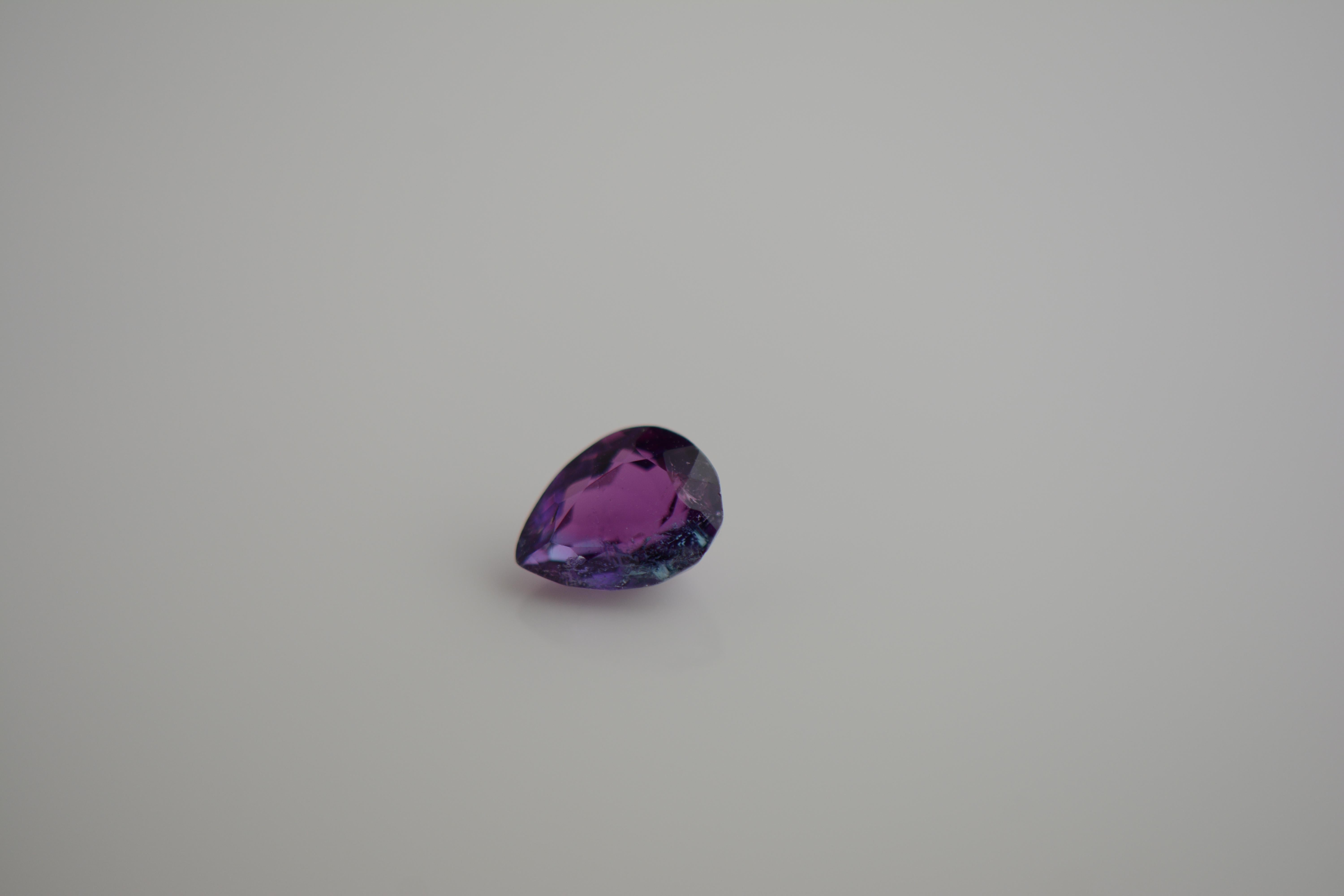Women's or Men's Natural Purple/Green-Blue Brazilian Paraiba Tourmaline / 0.62 carats/GIA Report For Sale