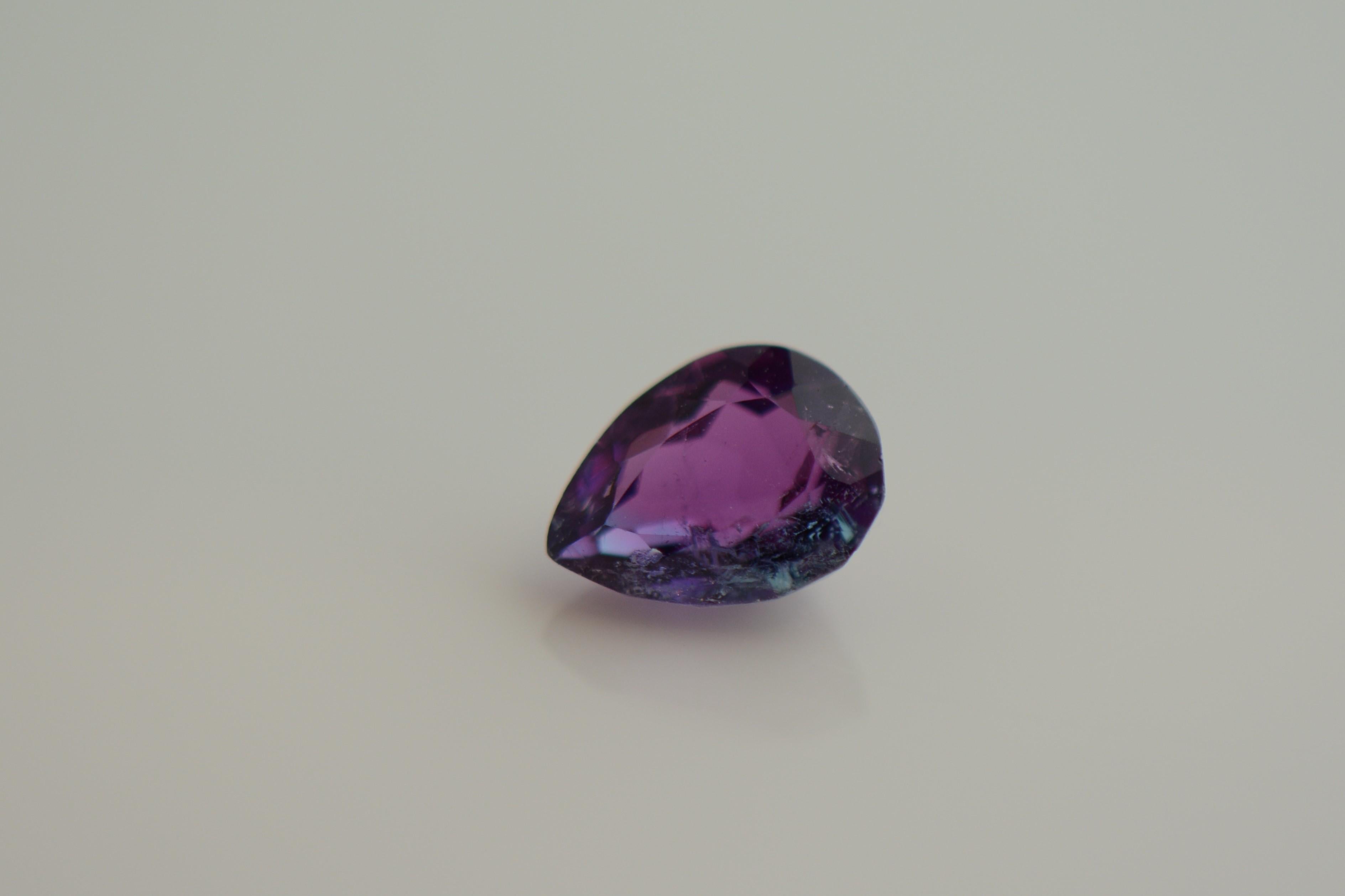 Natural Purple/Green-Blue Brazilian Paraiba Tourmaline / 0.62 carats/GIA Report For Sale 2