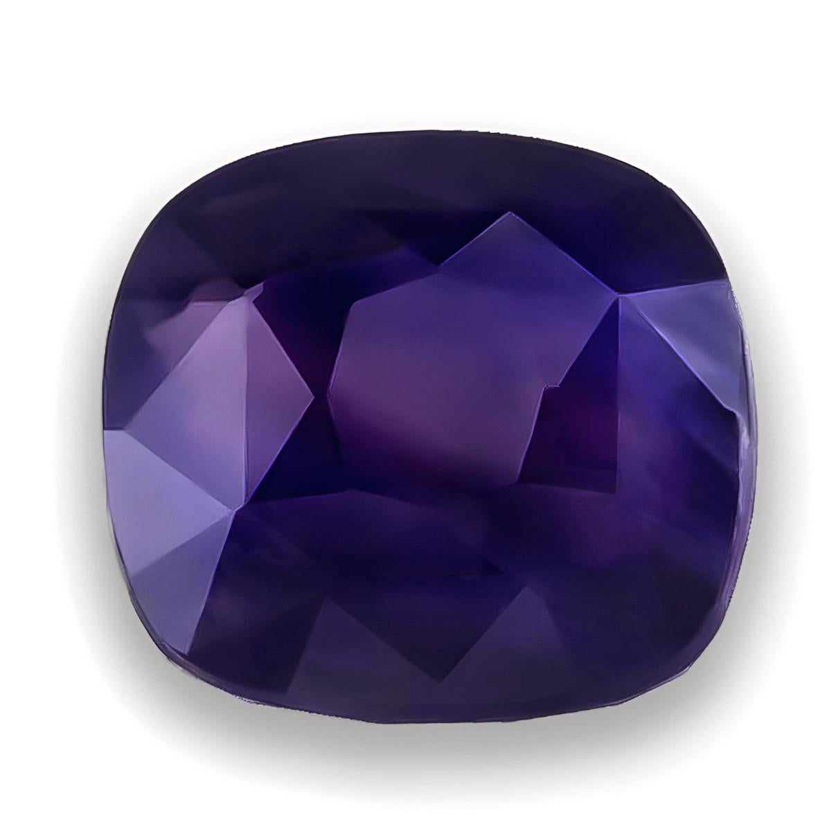 Discover the stunning beauty of this natural purple sapphire, weighing 3.08 carats. With its vibrant purple hue and elegant cushion shape, this gemstone offers a timeless charm. 

Carat Weight: 3.08 carats, offering a significant presence for a fine