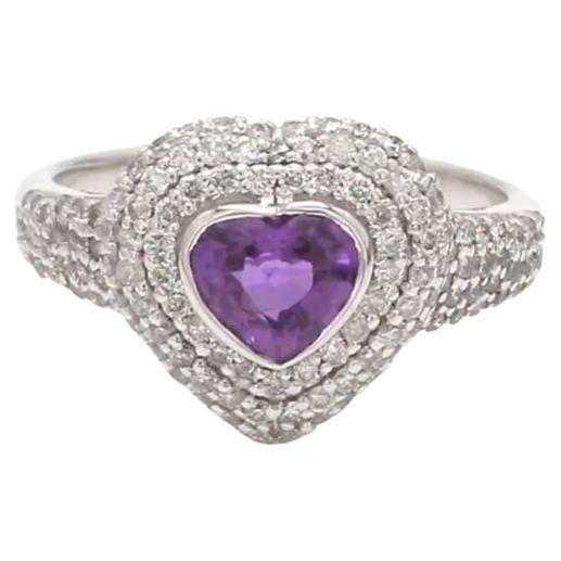 Natural purple sapphire ring in 18k gold in vendita