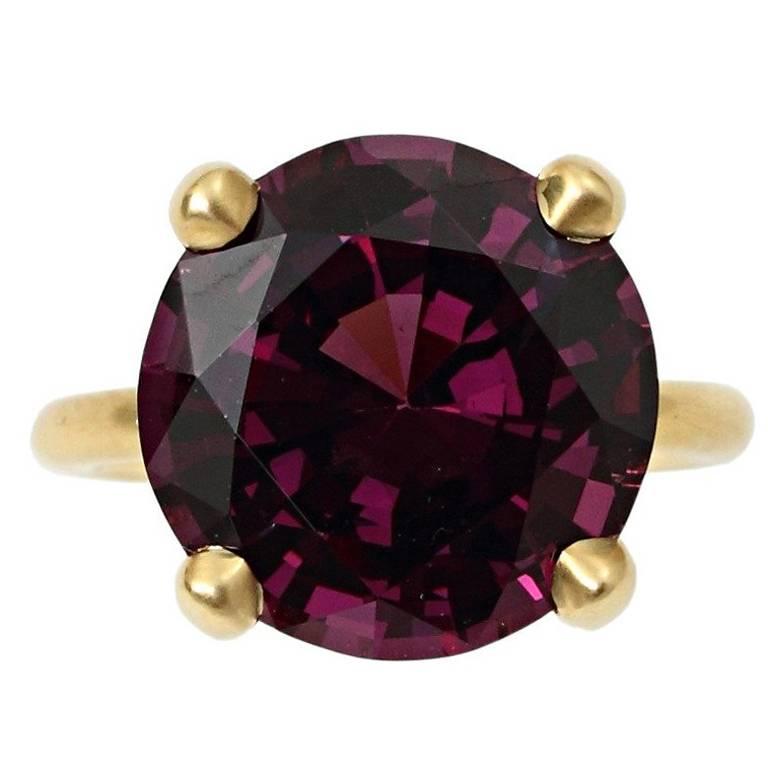 Natural Purple Spinel Gold Ring