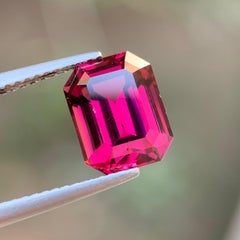 Natural Purplish Red Pink Rhodolite Garnet 4.09 Ct Emerald Cut Loose Gemstone