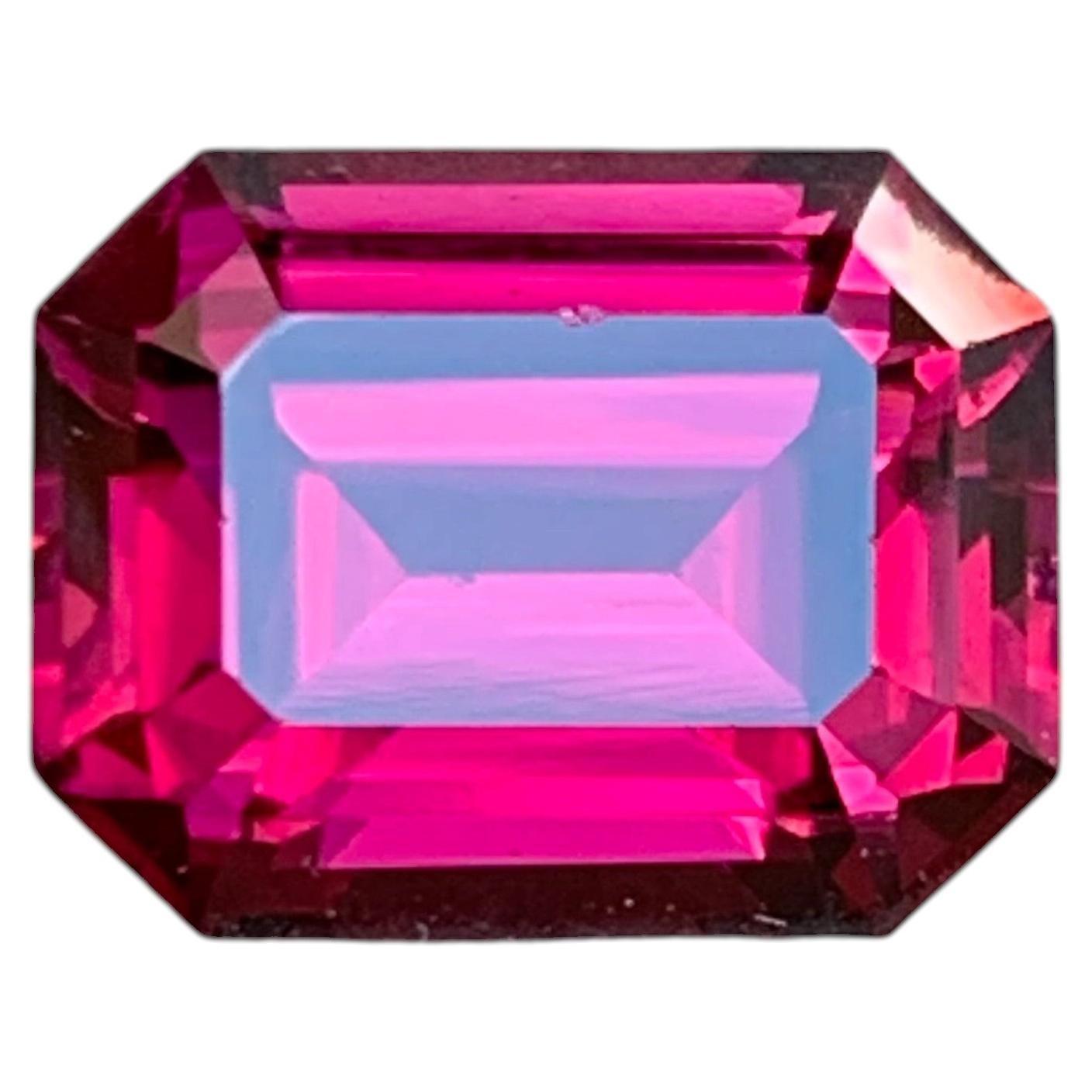 Natural Purplish Red Pink Rhodolite Garnet 4.09 Ct Emerald Cut Loose Gemstone