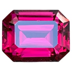 Natural Purplish Red Pink Rhodolite Garnet 4.09 Ct Emerald Cut Loose Gemstone