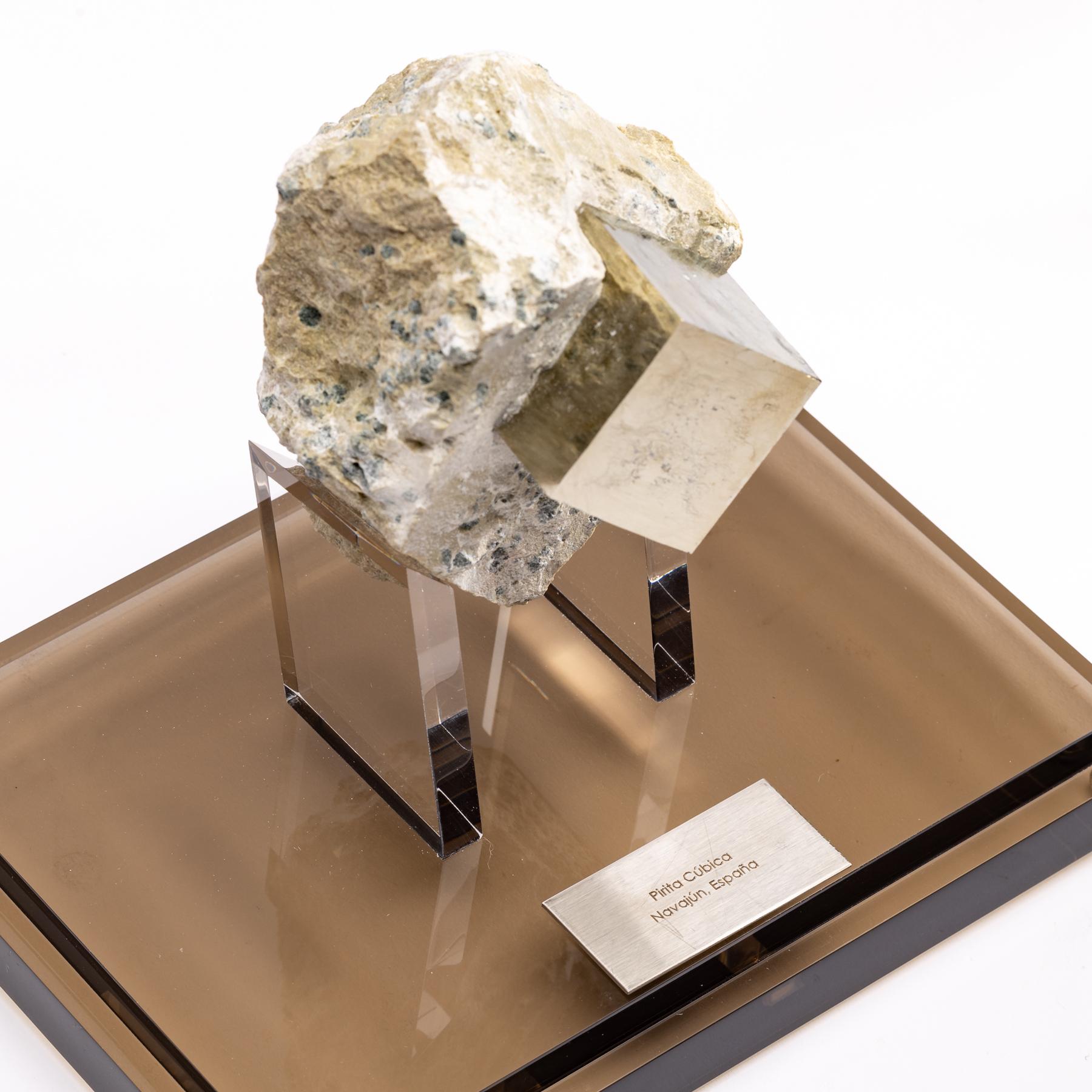 Natural Pyrite Cube from Spain in Acrylic Box 3