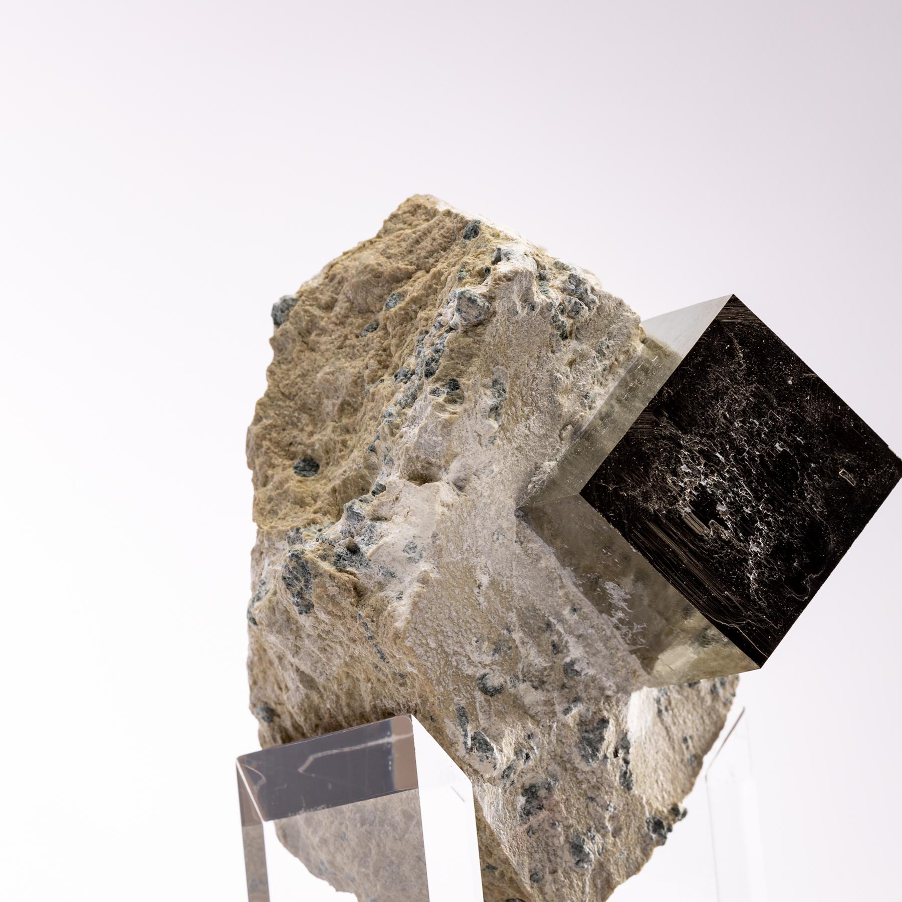 Natural Pyrite Cube from Spain in Acrylic Box 1