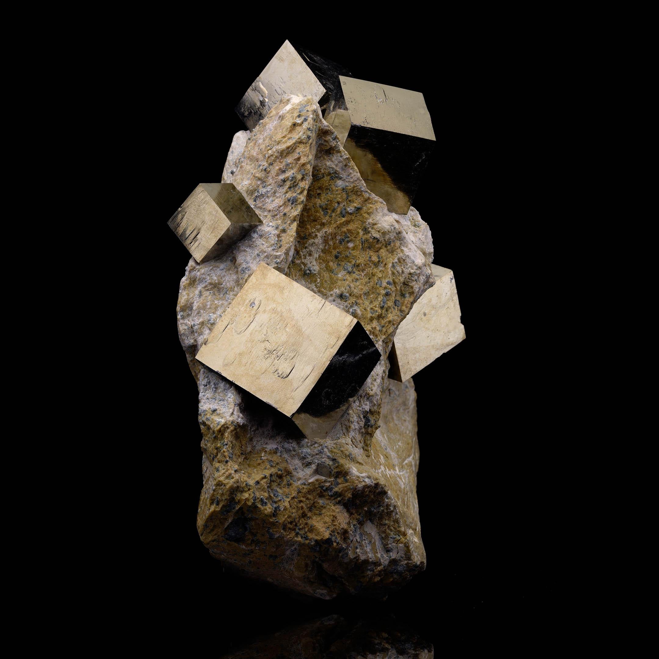 Spanish Natural Pyrite Cubes on Matrix From Spain For Sale