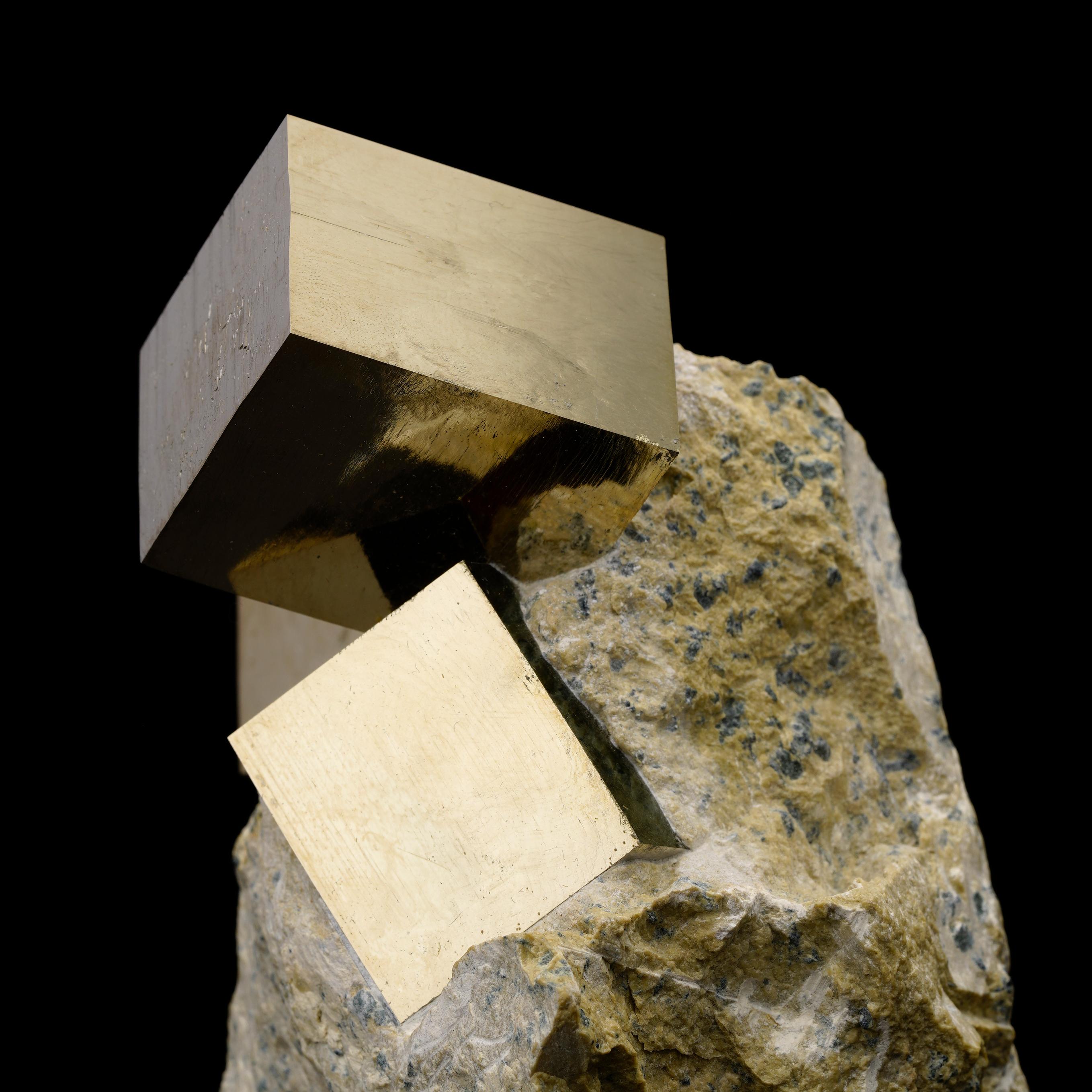 Natural Pyrite Cubes on Matrix From Spain For Sale 1