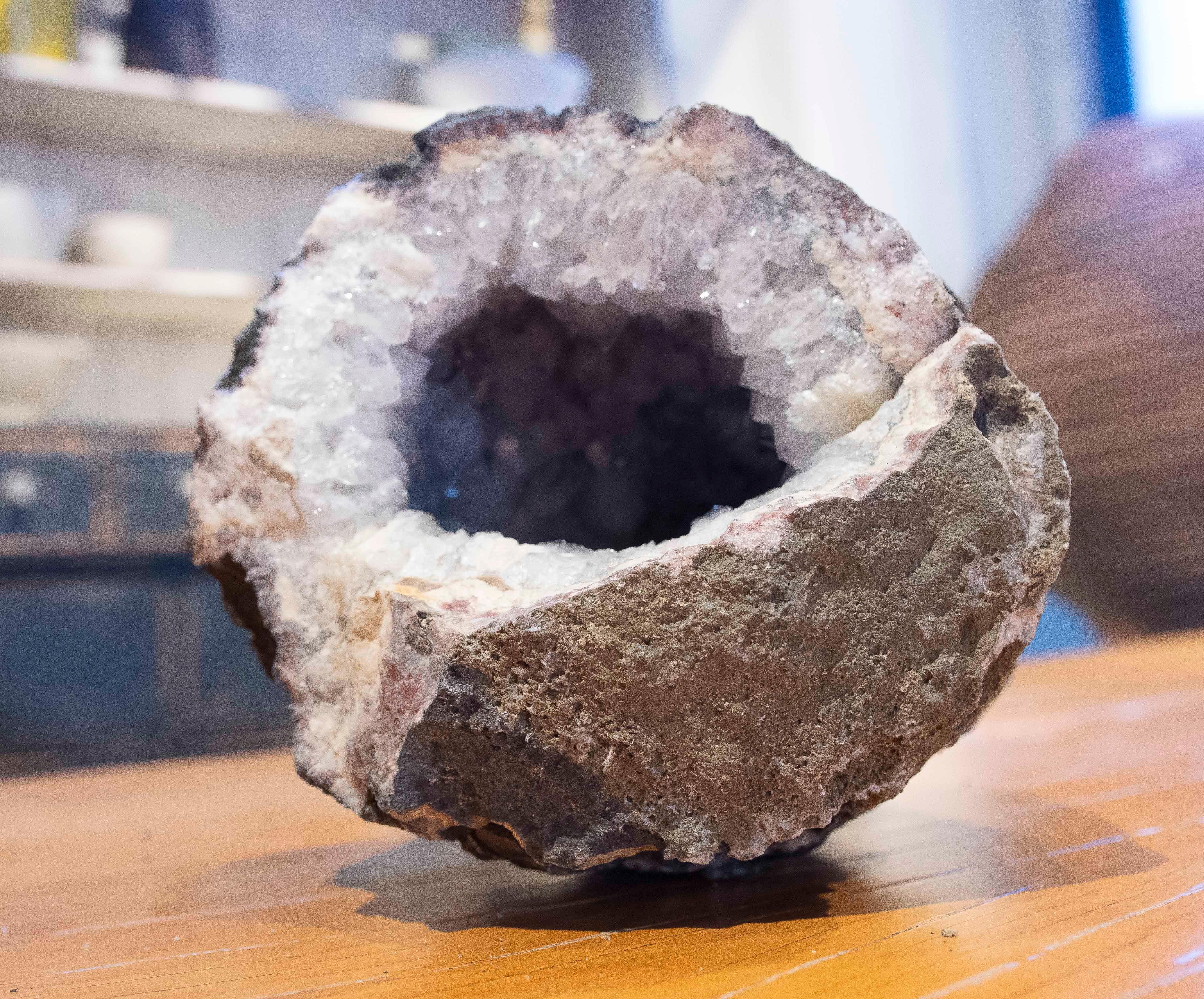Natural Quartz Geode Decorative Object  For Sale 11