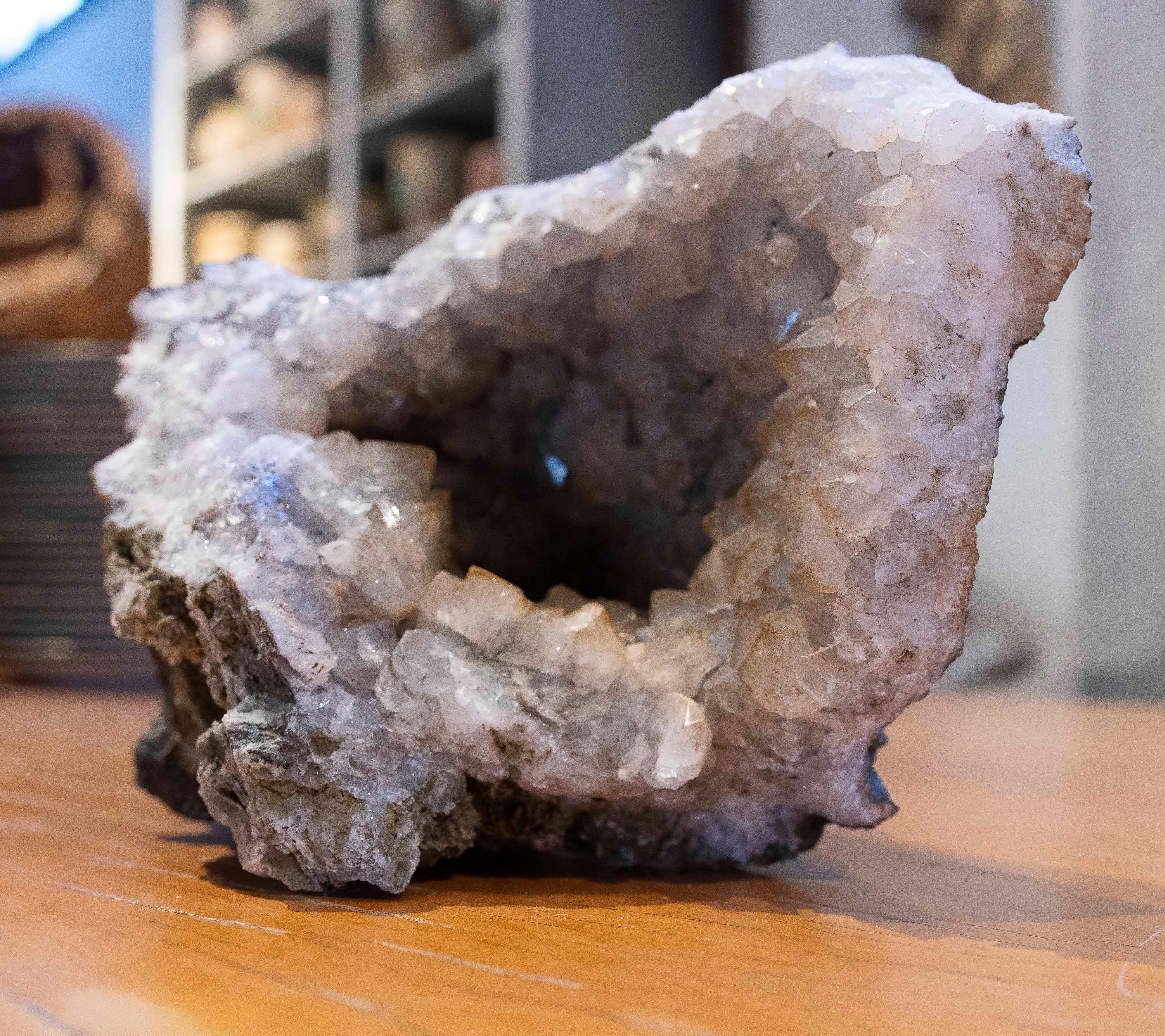Natural Quartz Geode Decorative Object  For Sale 13