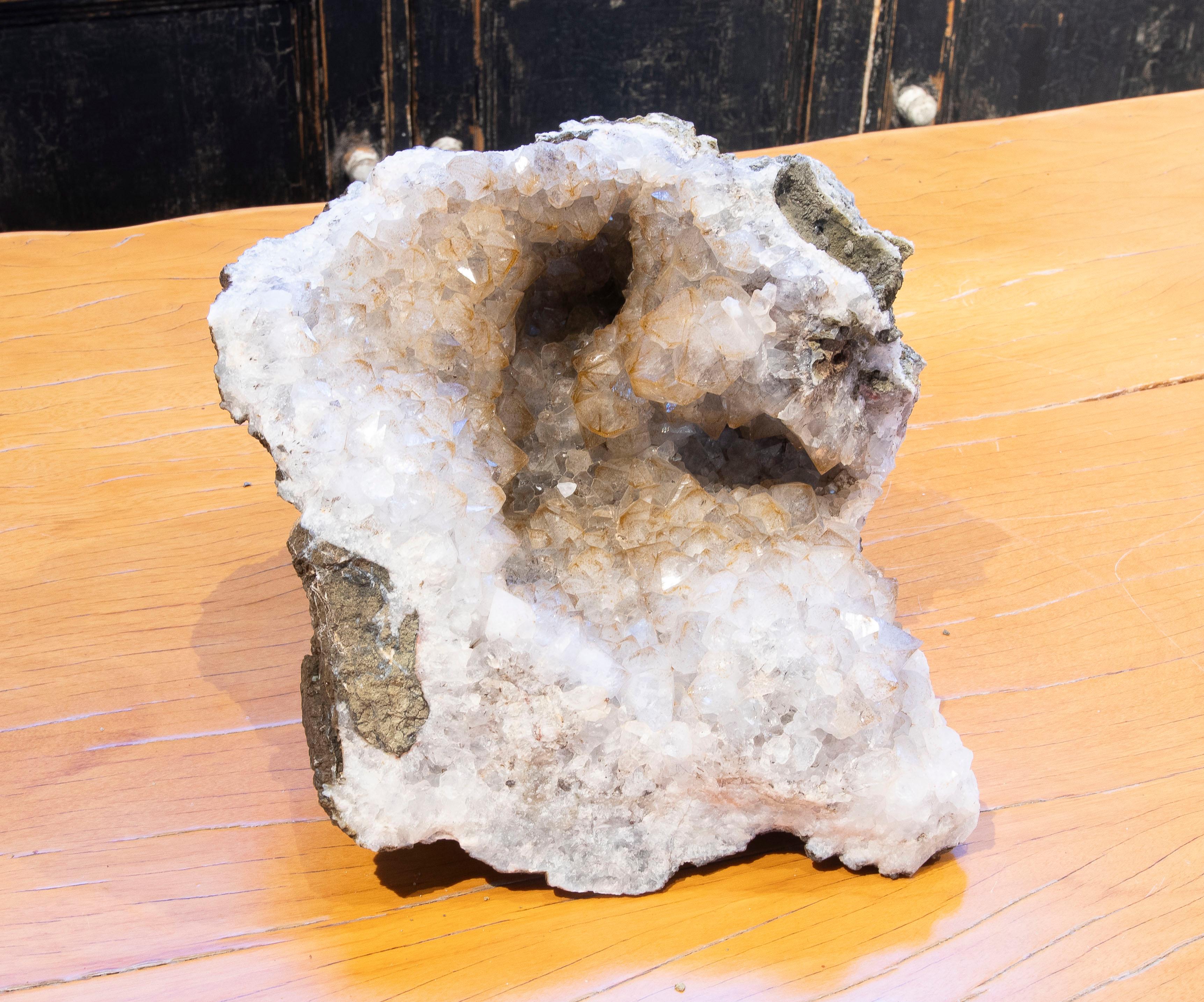 European Natural Quartz Geode Decorative Object  For Sale