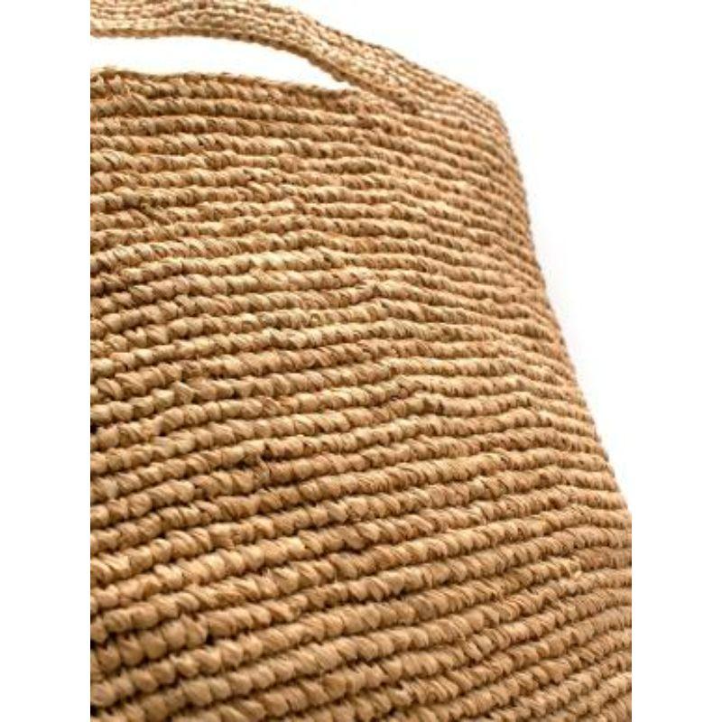 natural raffia Mini Slit basket tote bag For Sale 4