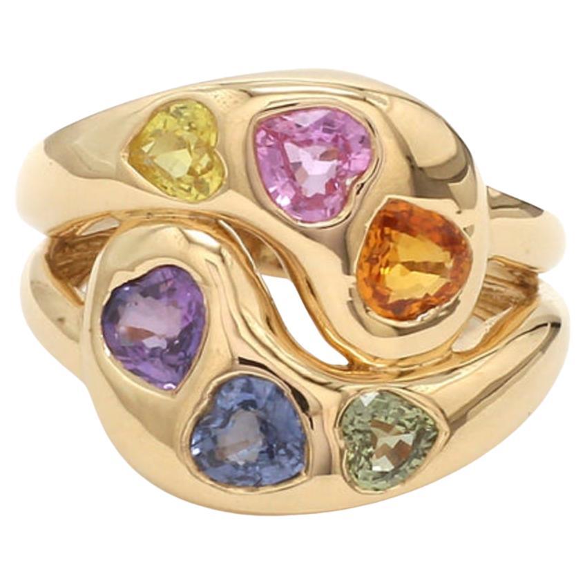 Natürlicher Regenbogen Edelstein 2,20cts Ring in 18k Gold im Angebot
