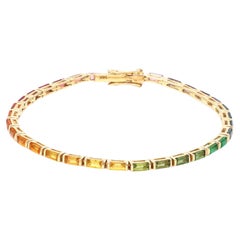 Natural Rainbow Gemstone 4cts Bracelet in 14K Gold Natural Rainbow Gemstone 4cts Bracelet in 14K Gold
