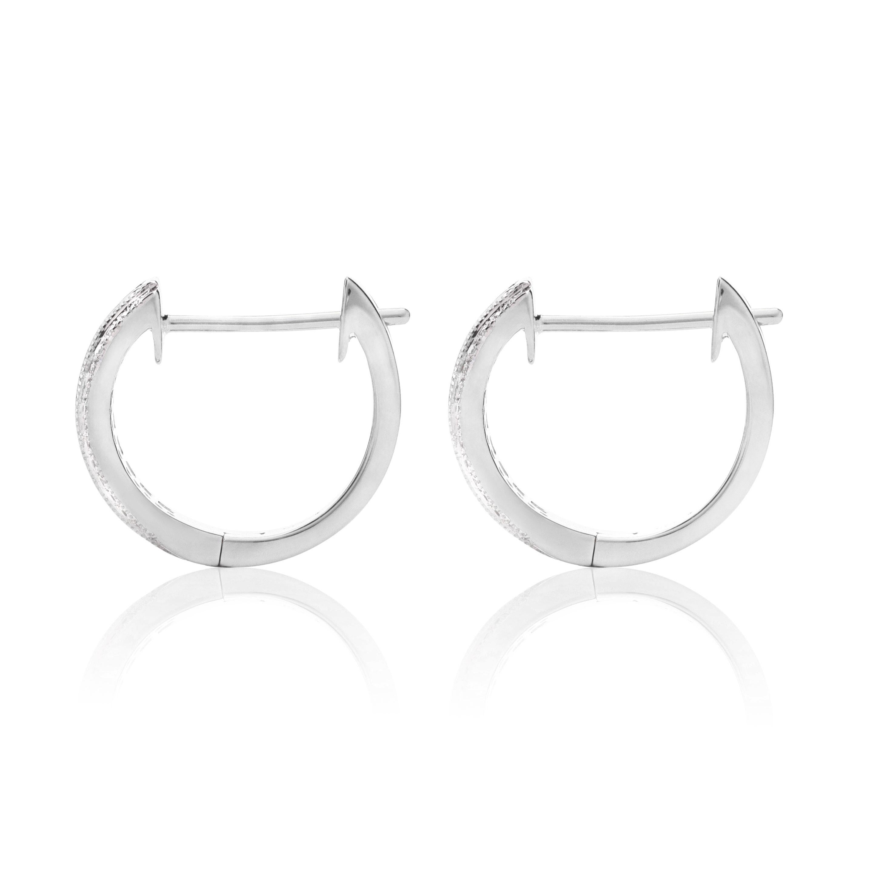 Natural Rainbow Multi Color Sapphire Stones 1.20 cts in 14K White Gold Earrings In New Condition For Sale In Los Angeles, CA