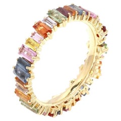 Natural rainbow multi sapphire 3.59cts in 18k gold