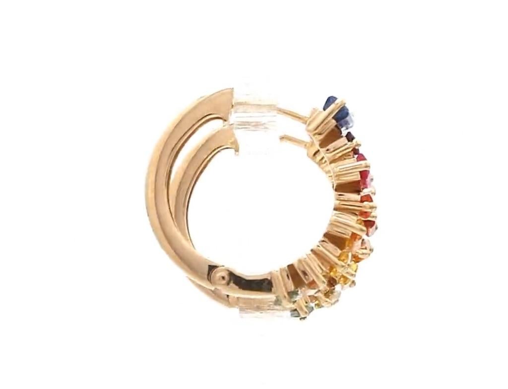 Donna Natural rainbow sapphire earrings in 18k gold in vendita