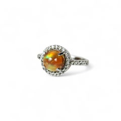 Natural Rainbow Opal Ring