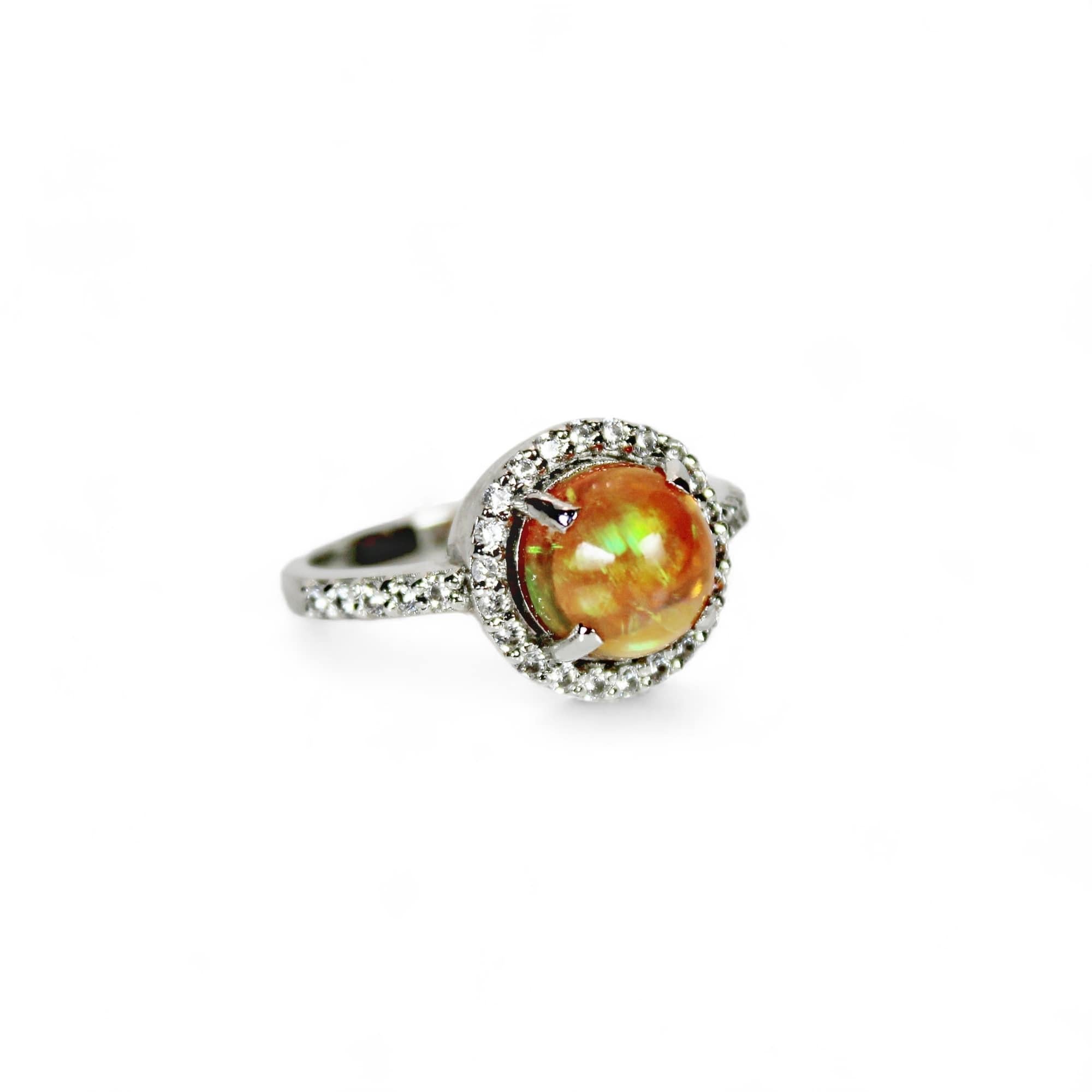 Natürlicher Regenbogen Opal Ring (Zeitgenössisch) im Angebot