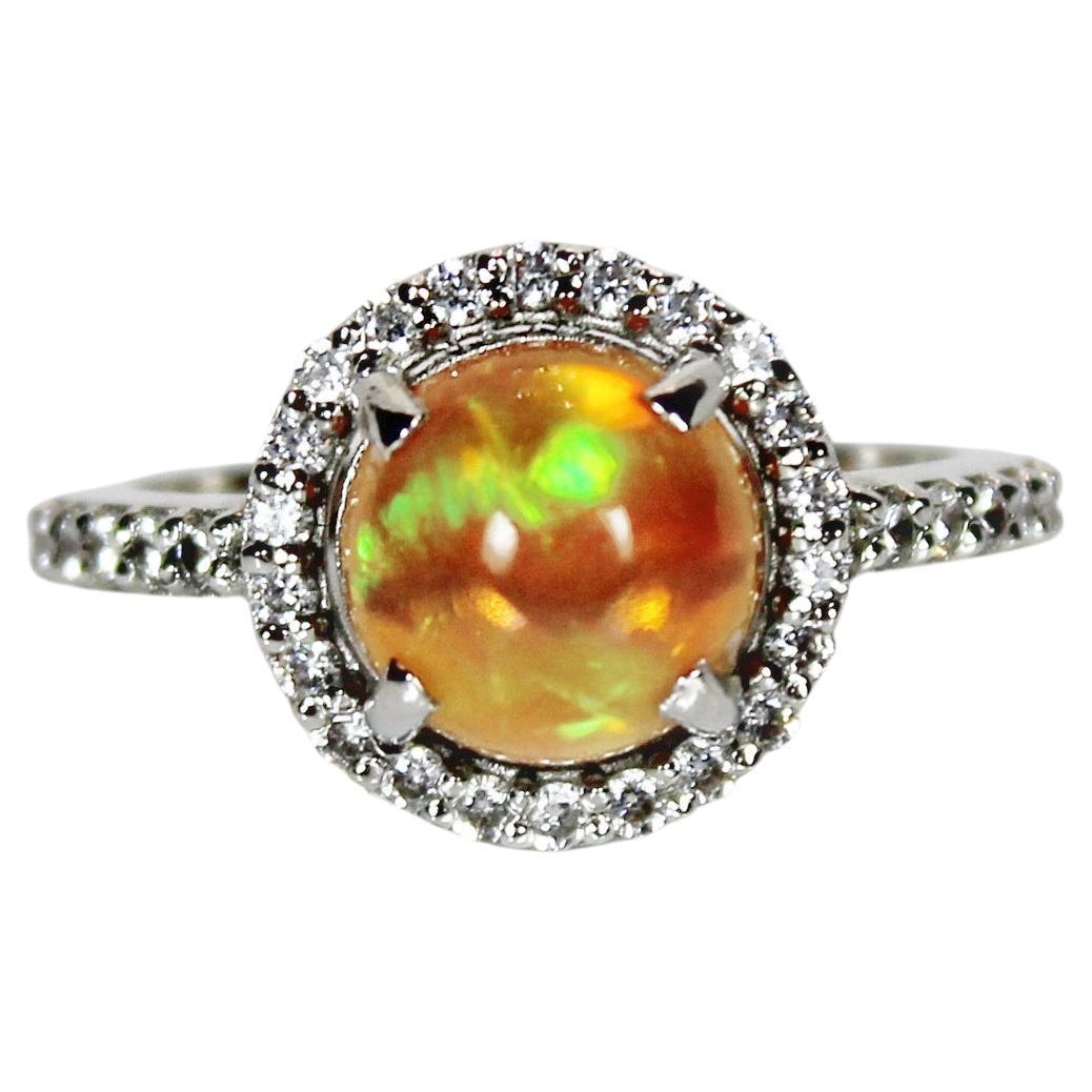 Natural Rainbow Opal Ring