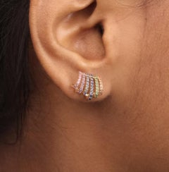 Zafiro Arcoiris Natural 0,62cts Pendiente de Oro de 14k