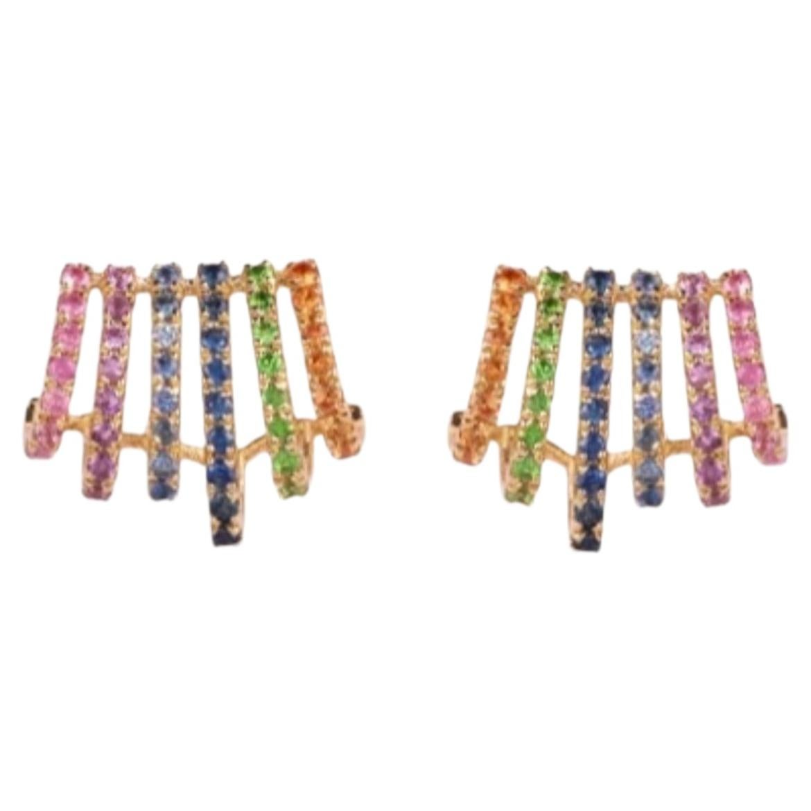 Natürlicher Regenbogensaphir 0,62cts Ohrring in 14k Gold