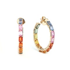 Natürlicher Regenbogensaphir 14cts Ohrring in 14k Gold