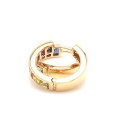 Natural Rainbow Sapphire 2.58cts Earring in 14k Gold