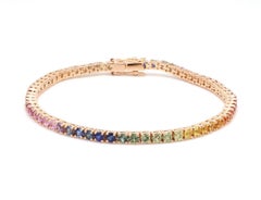 Natürlicher Regenbogen Saphir 5cts Armband in 14K Gold