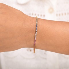 Natural Rainbow Sapphire 5cts Bracelet in 14K Gold