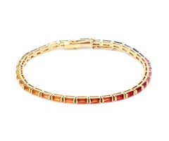 Natürlicher Regenbogen Saphir 7cts Armband in 14K Gold