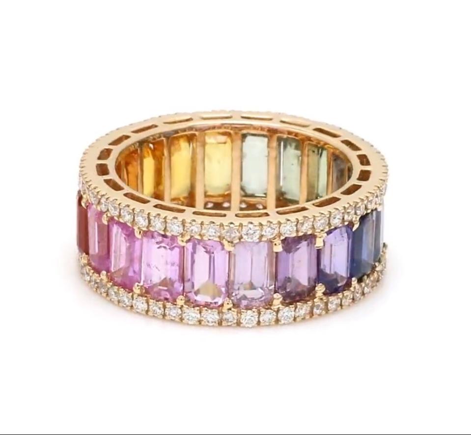 Regenbogensaphir Smaragdschliff Ewigkeitsring 14K Gold  Natürlicher Regenbogensaphir Diamant Ewigkeitsring  Bigli Regenbogen Ombre Ring Gold

EDELSTEIN-DETAILS :
✦ Edelstein : Regenbogen-Saphir
✦ Edelsteinart : Natürlich
✦ Größe der Edelsteine: 5x3