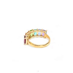 Natural 2.93cts Rainbow Sapphire Ring in 14k Gold