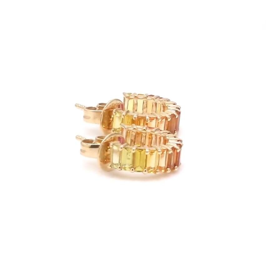 Natural rainbow sapphire earrings in 18k gold im Zustand „Neu“ im Angebot in jaipur, IN
