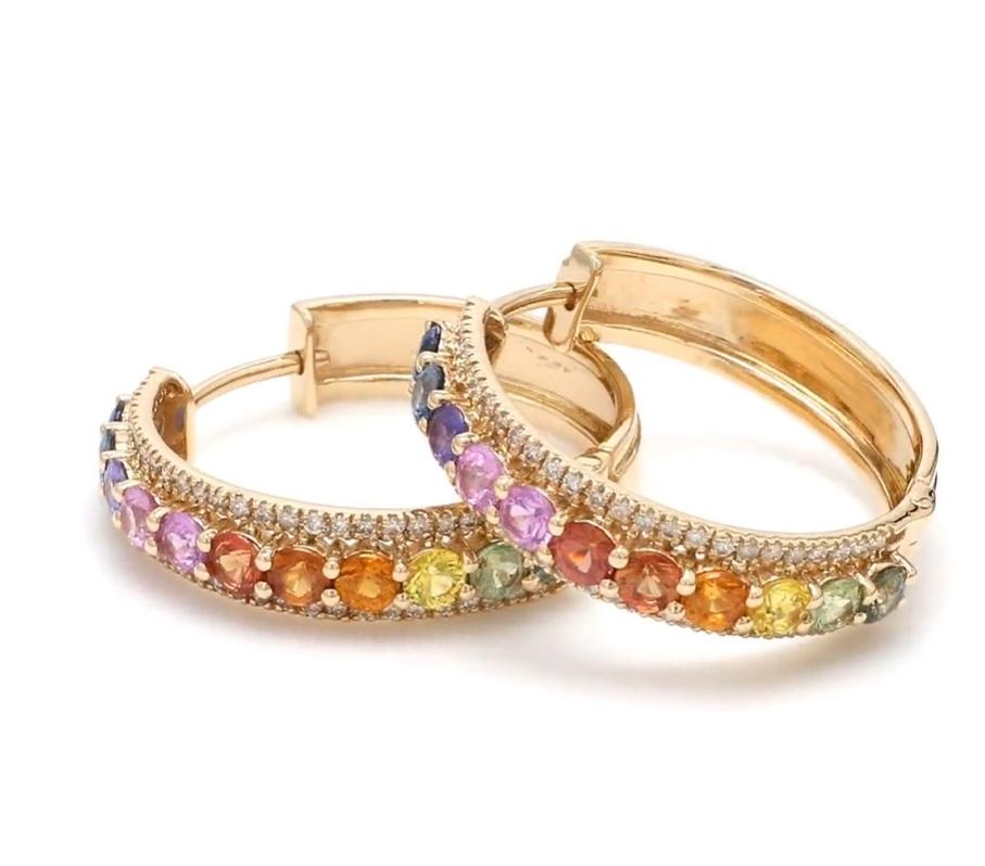 Natural rainbow sapphire in 14k gold Damen im Angebot
