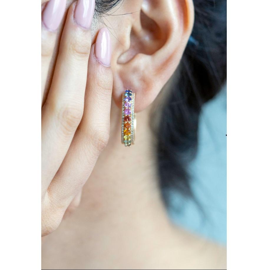 Natural rainbow sapphire in 14k gold im Angebot 3