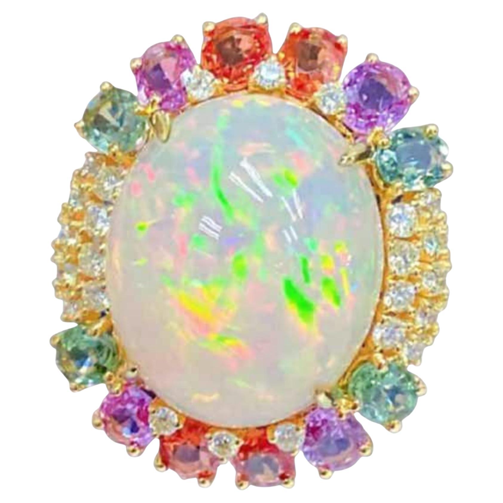 Bague en or 14 carats sertie d'un saphir bleu et de diamants, Inde, 1,9 ct en vente