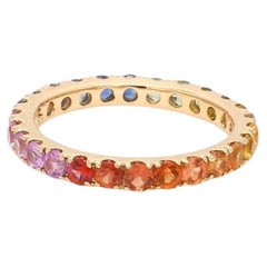 Natural rainbow sapphire ring 18k gold