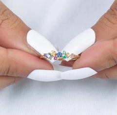 Natural 0.32 cts rainbow sapphire ring gold