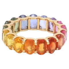 Natürlicher Regenbogen Saphir Ring Gold