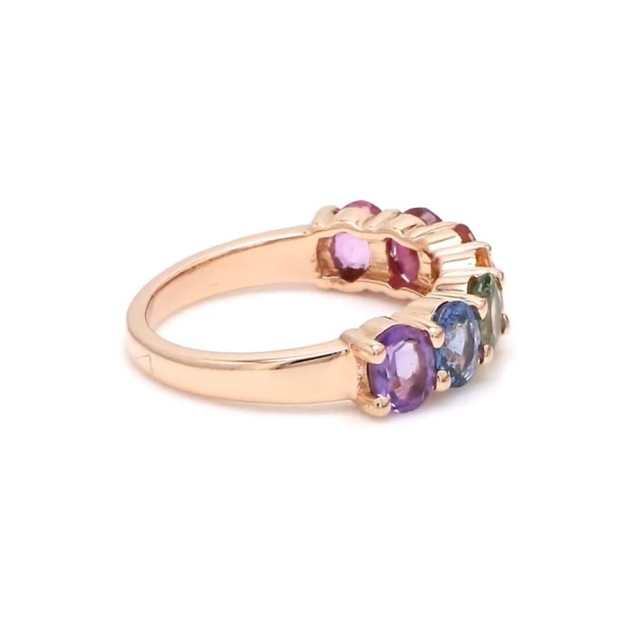 Rainbow sapphire amethyst ruby eternity band ring in 14k 18k gold, Natural rainbow gemstone ring, Rainbow ring gold, Seven chakras ring gold

STONE DETAILS :
✦ Gemstone: Rainbow Sapphire, Ruby, Amethyst
✦ Gemstone Type : Natural
✦ Gemstone Size :