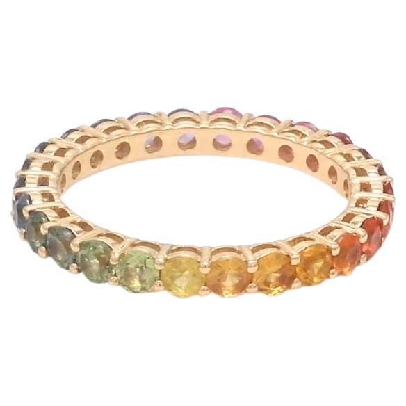 Ring mit natürlichem Regenbogen-Saphir aus 14k Gold
