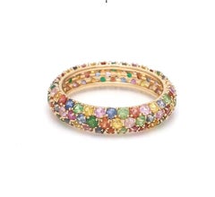 Natural 3.09 cts Rainbow sapphire ring in 18k gold