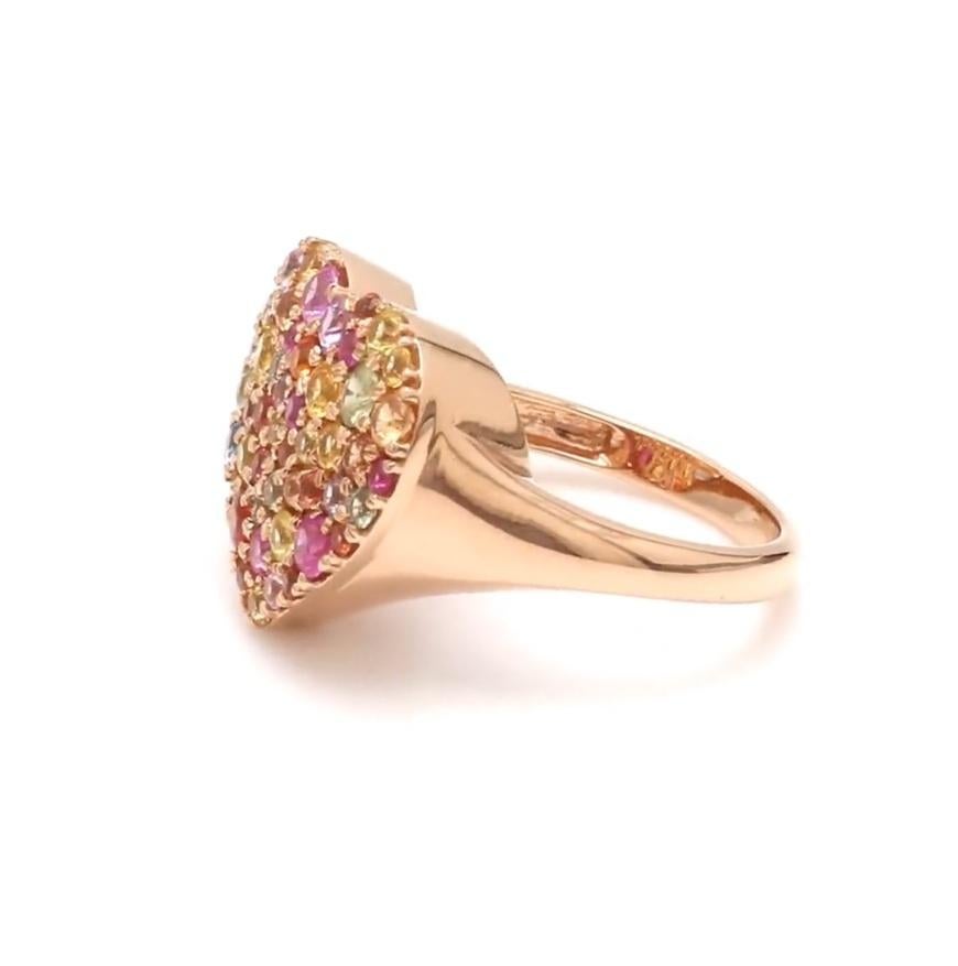 Anello con zaffiro arcobaleno Nature in oro 18k In condizioni Nuovo in vendita a New York, NY