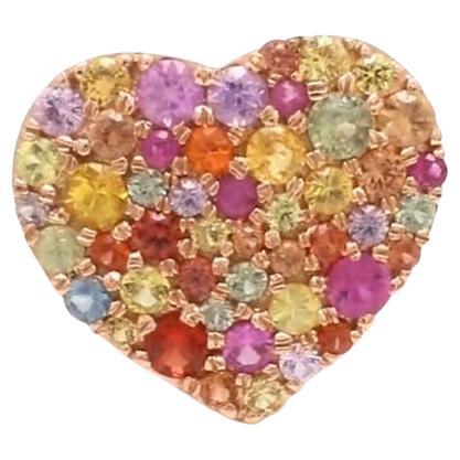 Anello con zaffiro arcobaleno Nature in oro 18k in vendita