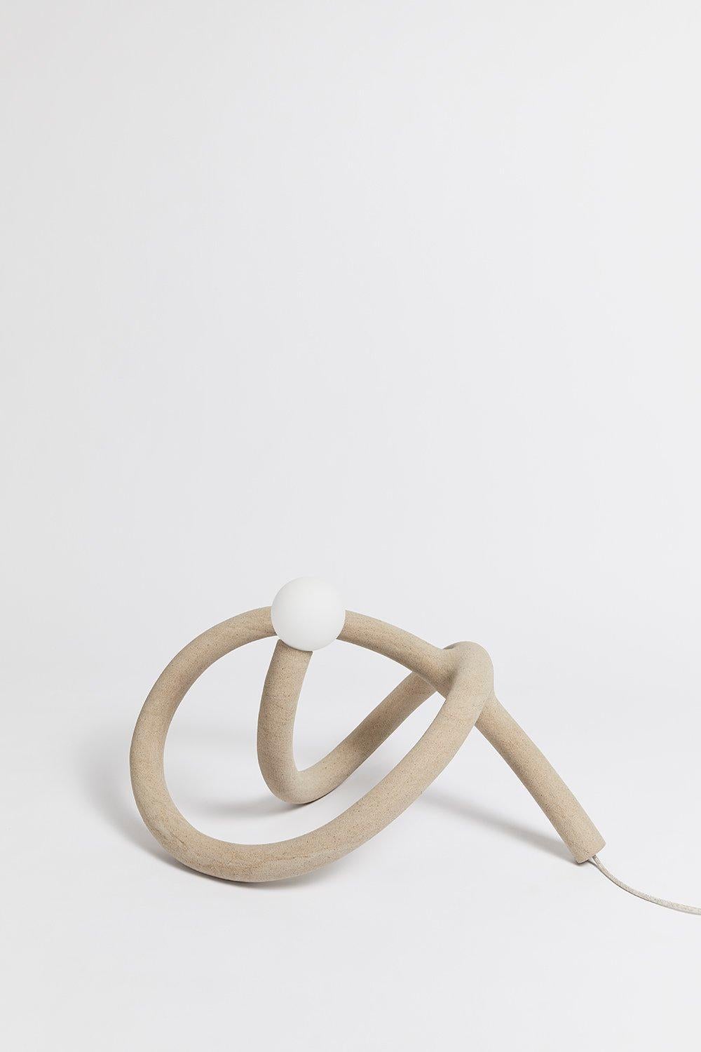 Contemporary Natural Random Limited Edition Sand and Nylon Desk Lamp by Hot Wire Extensions For Sale