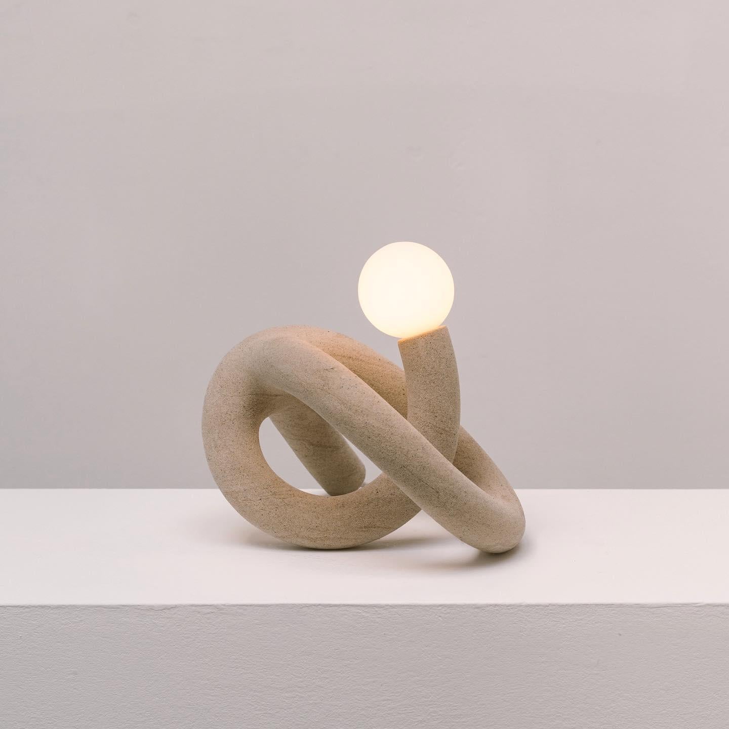 Natural Random Limited Edition Sand and Nylon Desk Lamp by Hot Wire Extensions For Sale 2
