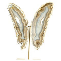 Butterfly en agate irisée naturelle rare, décoration décorée à la main en cristal